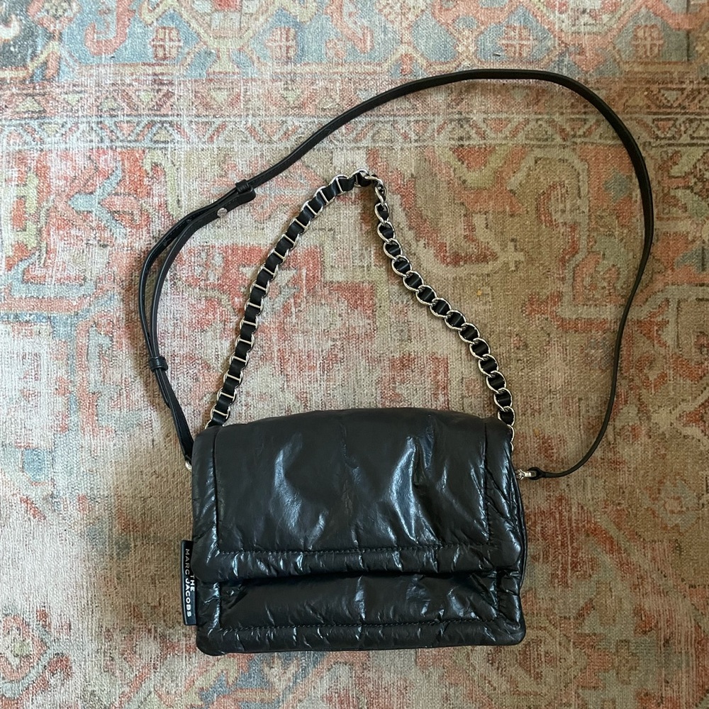 Marc Jacobs black leather pillow bag- used a couple times like new!